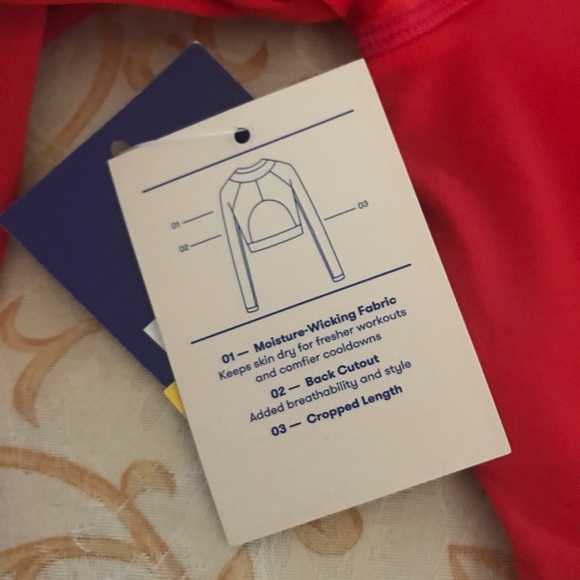 JoyLab Tops Joy Lab Pink And Orange Long Sleeve Crop Workout M